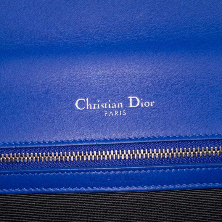 Pre Owned Dior Blue Medium Lambskin Diorama Flap