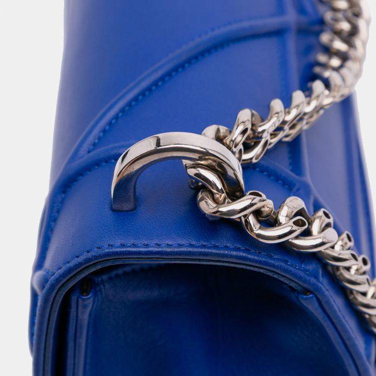 Pre Owned Dior Blue Medium Lambskin Diorama Flap