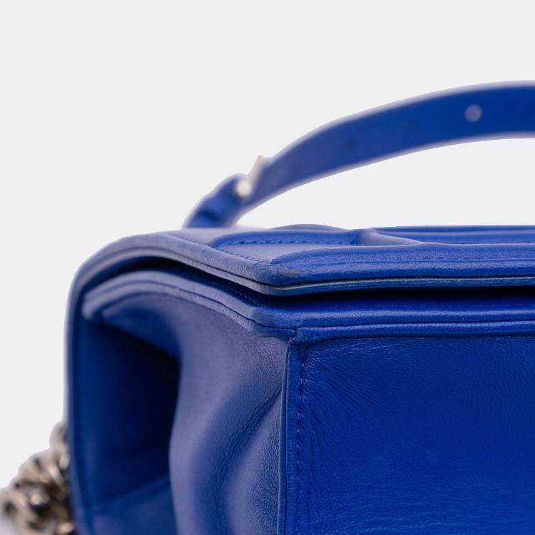 Pre Owned Dior Blue Medium Lambskin Diorama Flap