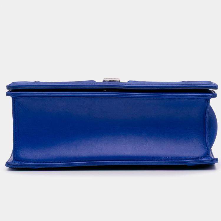 Pre Owned Dior Blue Medium Lambskin Diorama Flap