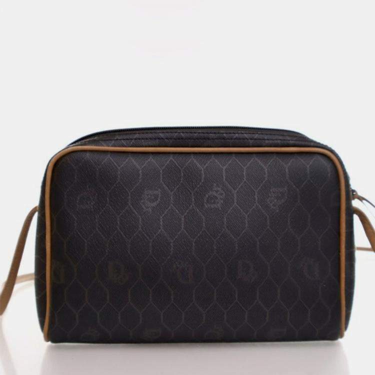 مملوكة مسبقًا Dior Vintage Canvas Honeycomb Shoulder Bag