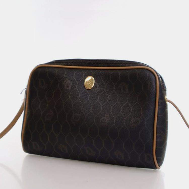 مملوكة مسبقًا Dior Vintage Canvas Honeycomb Shoulder Bag