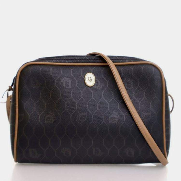 مملوكة مسبقًا Dior Vintage Canvas Honeycomb Shoulder Bag
