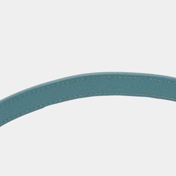 Pre Owned Dior Blue Micro Goatskin Saddle Bag