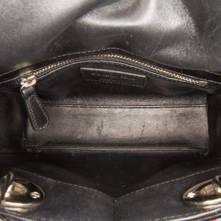 Pre Owned Dior Pink Mini Patent Sequined Lady Dior