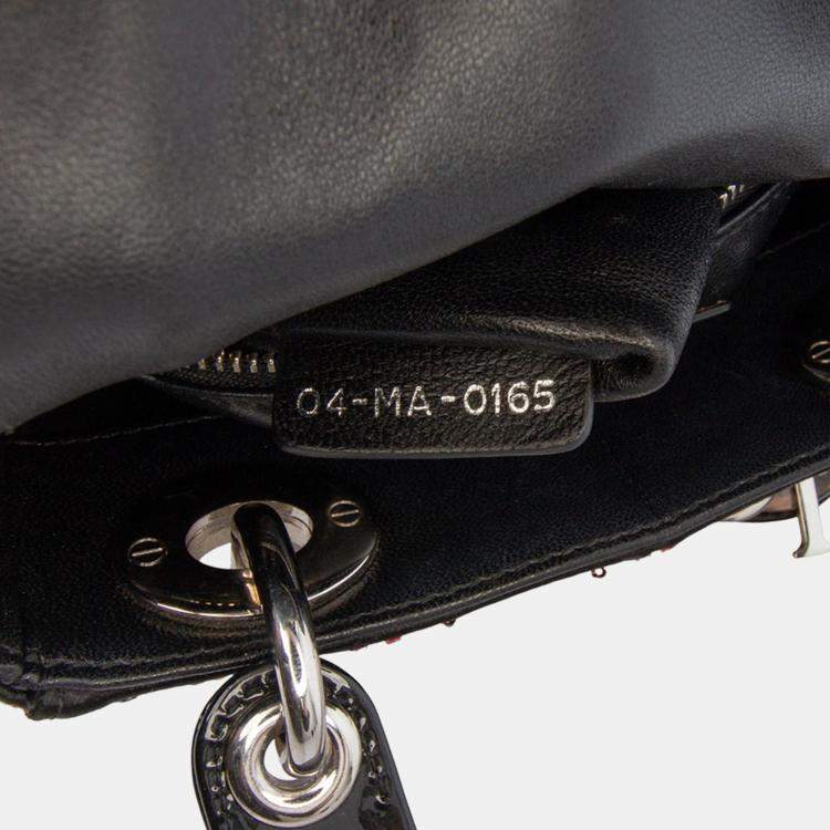 Pre Owned Dior Pink Mini Patent Sequined Lady Dior