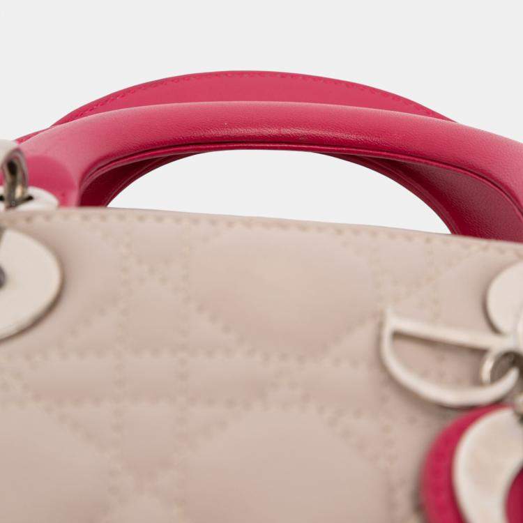 Pre Owned Dior Multicolor Mini Tricolor Lambskin Cannage Lady Dior