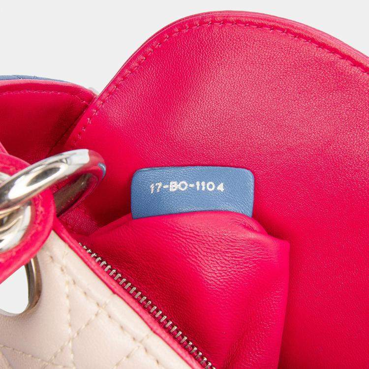 Pre Owned Dior Multicolor Mini Tricolor Lambskin Cannage Lady Dior