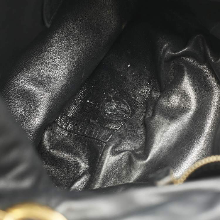 Pre Owned Dior Black Woven Leather Lady Dior Soft Hobo