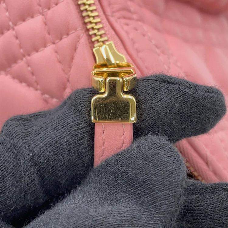 Pre Owned Dior Cannage Backpack Pink Leather Size Mini