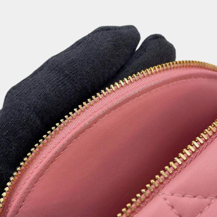 Pre Owned Dior Cannage Backpack Pink Leather Size Mini