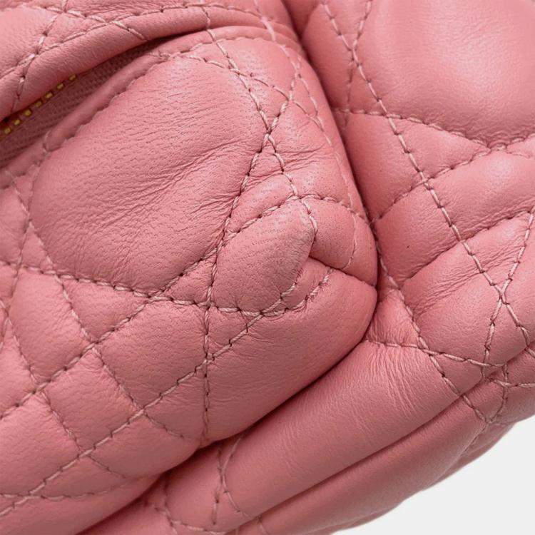 Pre Owned Dior Cannage Backpack Pink Leather Size Mini
