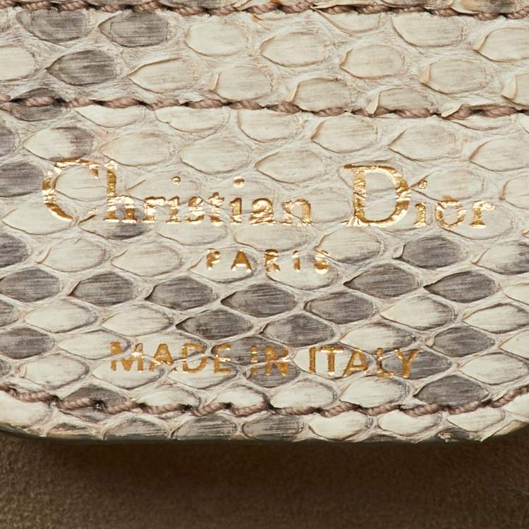 Pre Owned Dior Gold/Beige Python Large Lady Dior Tote