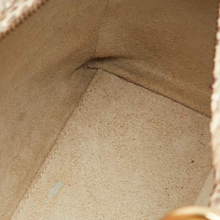 Pre Owned Dior Gold/Beige Python Large Lady Dior Tote