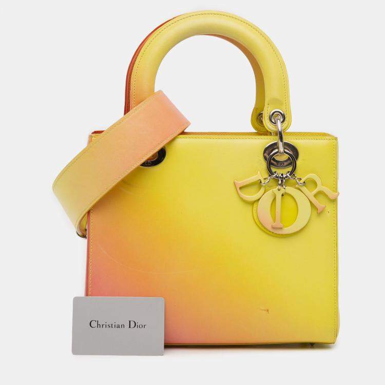 Pre Owned Dior Multicolor Medium Ombre Calfskin Lady Dior