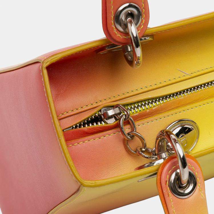 Pre Owned Dior Multicolor Medium Ombre Calfskin Lady Dior