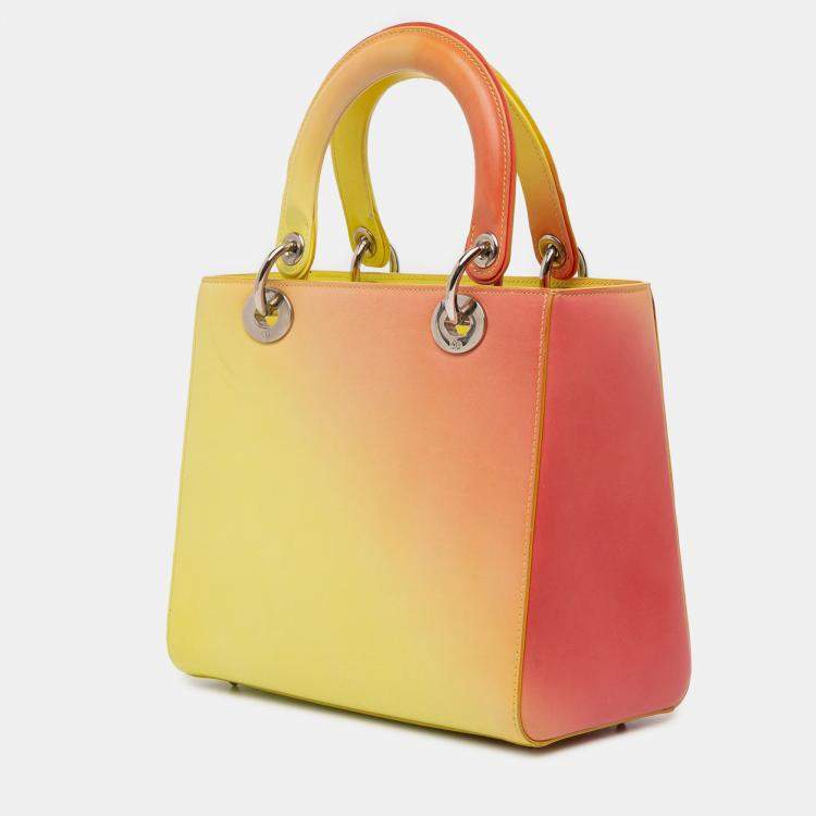 Pre Owned Dior Multicolor Medium Ombre Calfskin Lady Dior