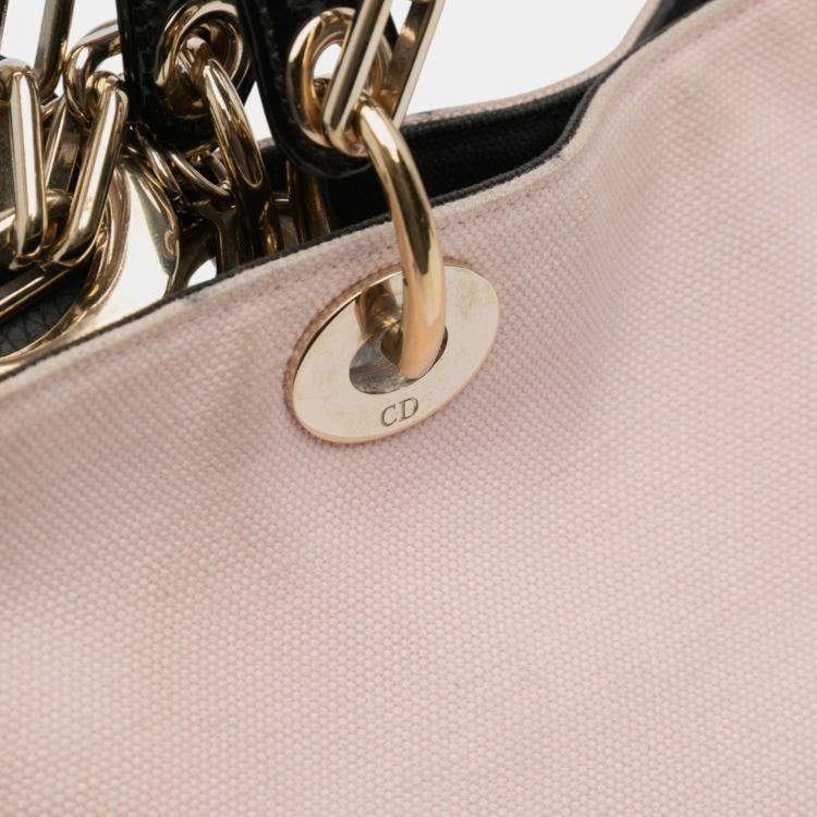 Pre Owned Dior Pink Limited Edition Medium Canvas Floral Printed Diorissimo Satchel