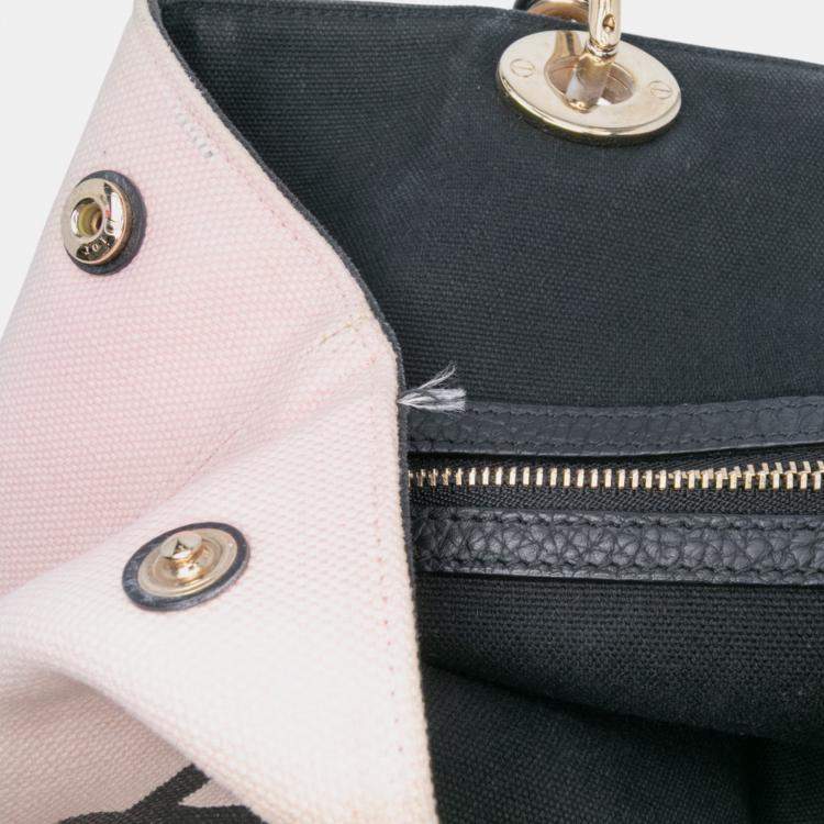 Pre Owned Dior Pink Limited Edition Medium Canvas Floral Printed Diorissimo Satchel