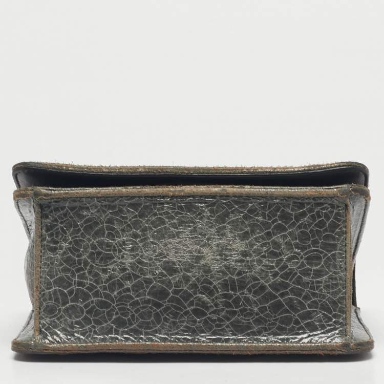 Pre Owned Dior Green Ceramic Effect Leather Diorama Club Shoulder Bag