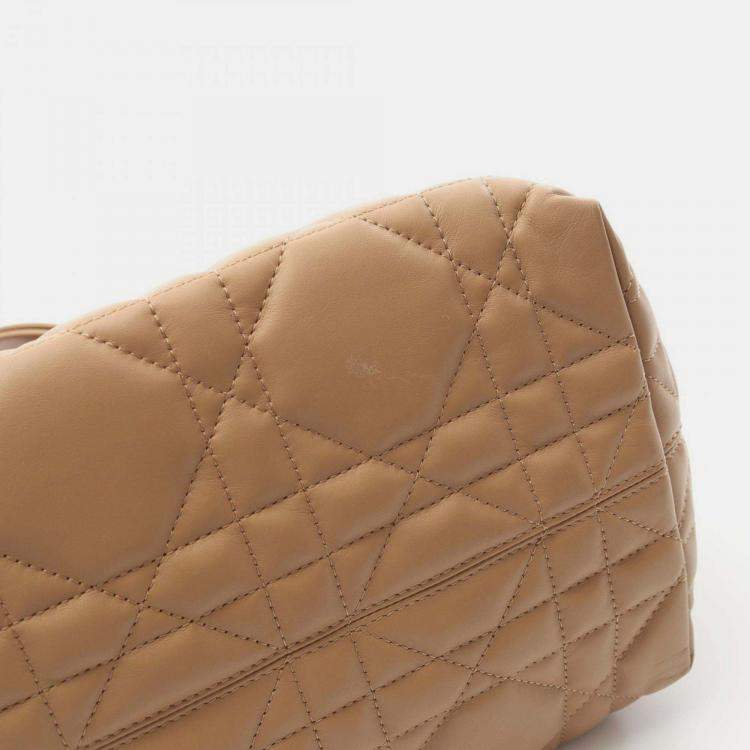 Pre Owned Christian Dior Toujours Medium Handbag Leather Beige