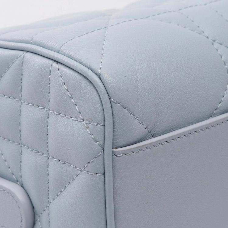 Pre Owned Christian Dior Dior Groove 20 Macrocannage Handbag Leather Blue