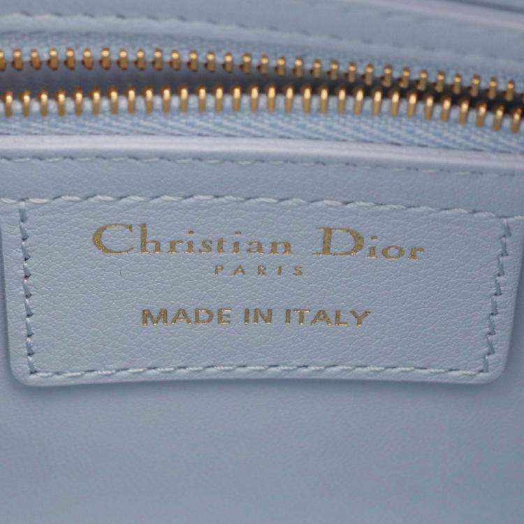 Pre Owned Christian Dior Dior Groove 20 Macrocannage Handbag Leather Blue