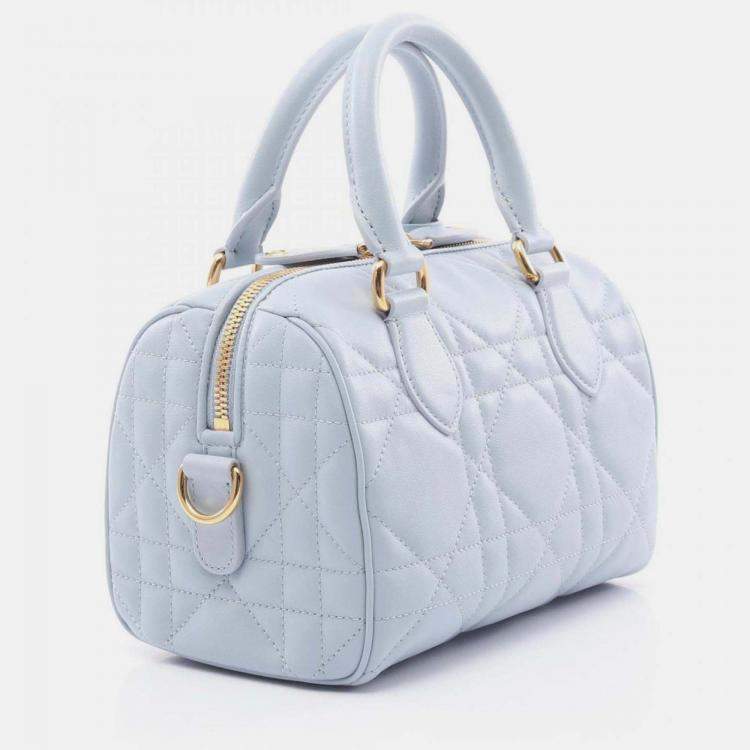 Pre Owned Christian Dior Dior Groove 20 Macrocannage Handbag Leather Blue