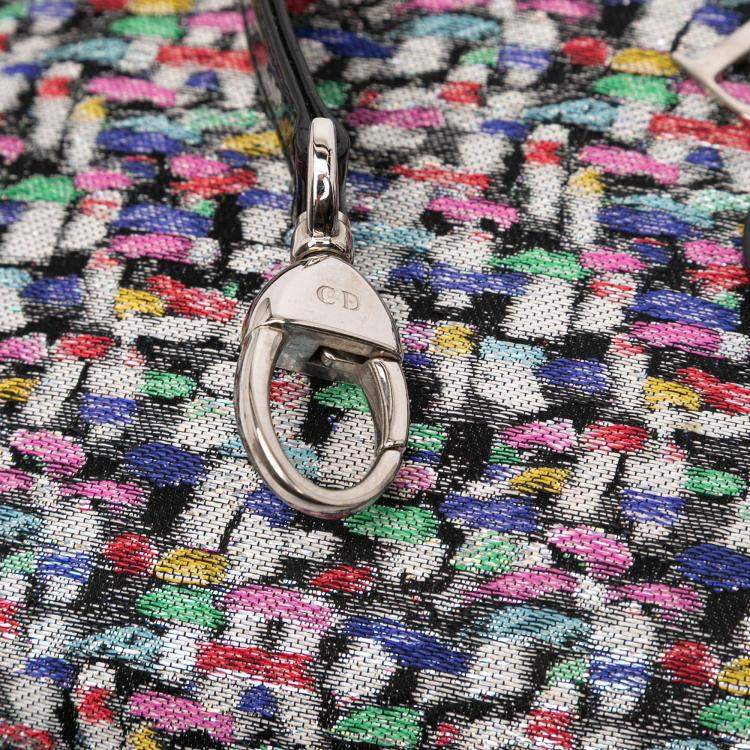 Pre Owned Dior Mini Multicolor Metallic Fabric and Patent Leather Lady Dior