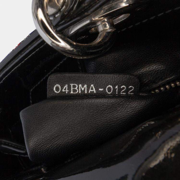 Pre Owned Dior Mini Multicolor Metallic Fabric and Patent Leather Lady Dior