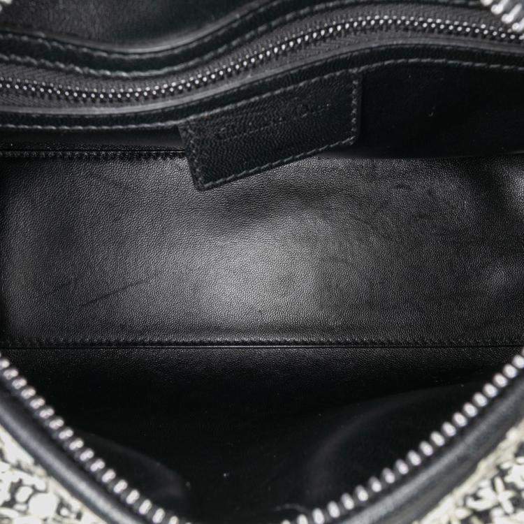 Pre Owned Dior White Medium Tweed Lady Dior