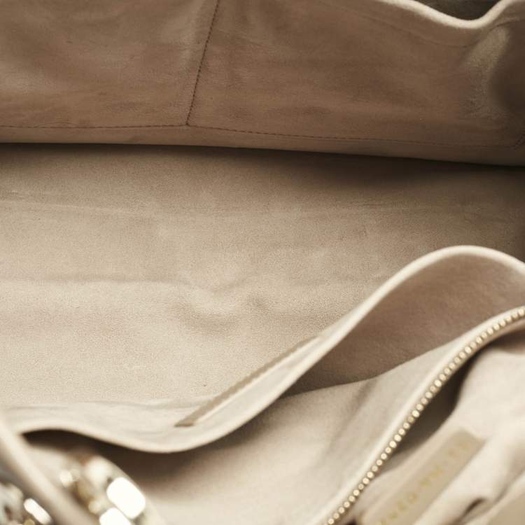 Pre Owned Dior Beige Archicannage Leather Medium Essential Tote