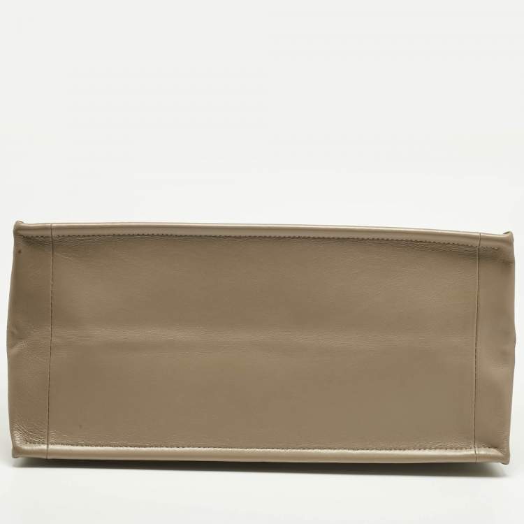 Pre Owned Dior Beige Archicannage Leather Medium Essential Tote