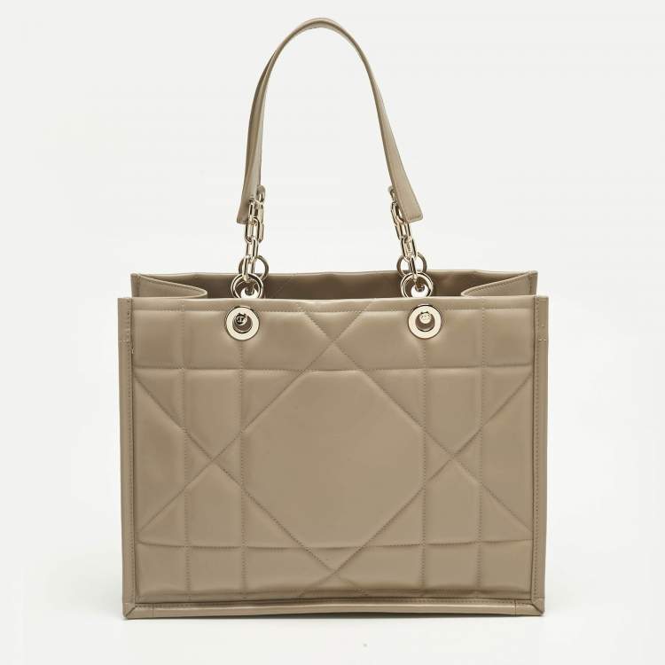 Pre Owned Dior Beige Archicannage Leather Medium Essential Tote