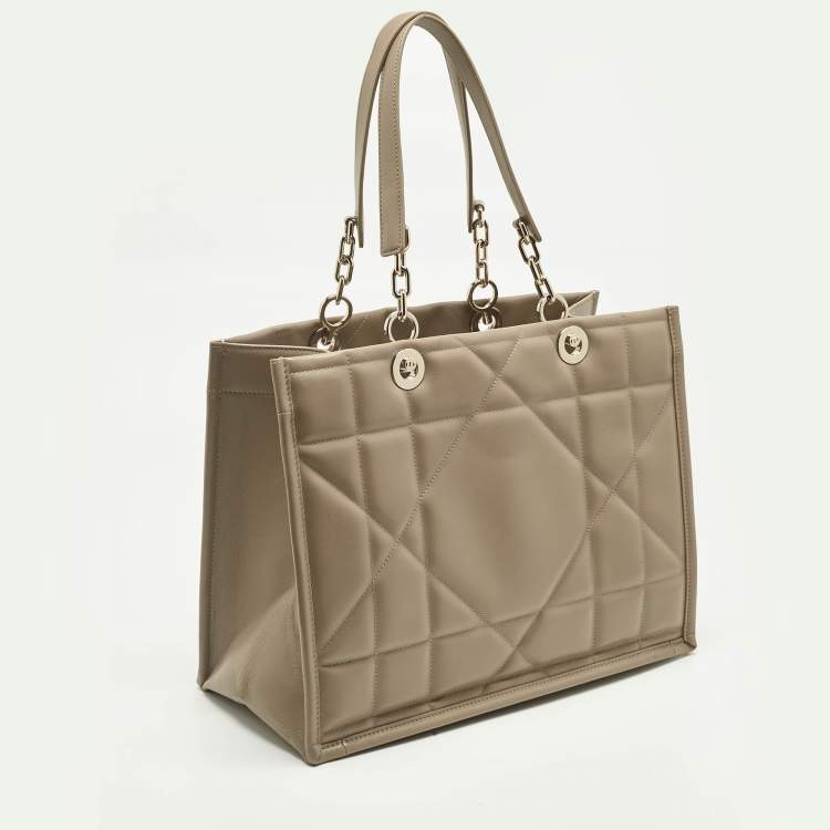 Pre Owned Dior Beige Archicannage Leather Medium Essential Tote