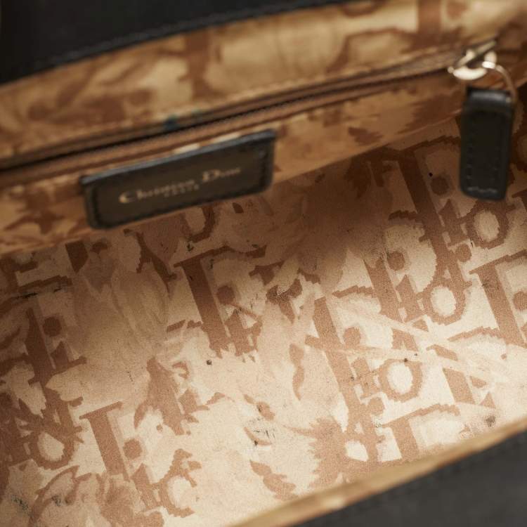 Pre Owned Dior Black Leather Detective Frame Bag