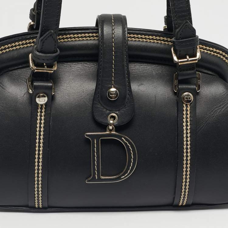 Pre Owned Dior Black Leather Detective Frame Bag