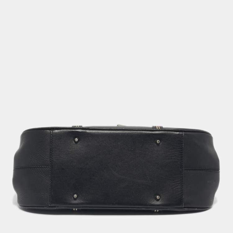 Pre Owned Dior Black Leather Detective Frame Bag