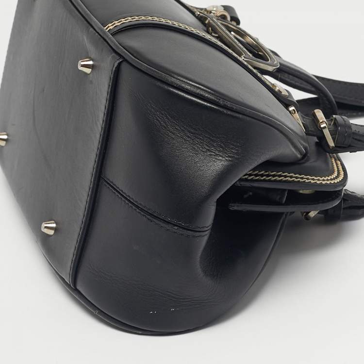 Pre Owned Dior Black Leather Detective Frame Bag