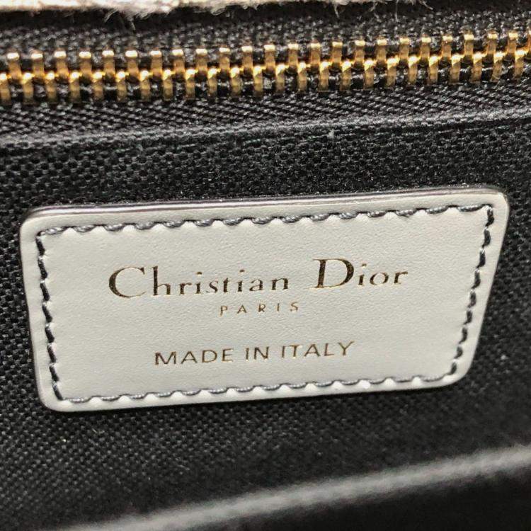 Pre Owned Christian Dior Dior Cd Logo Montaigne Oblique Green/Grey Canvas Leather Shoulder Bag