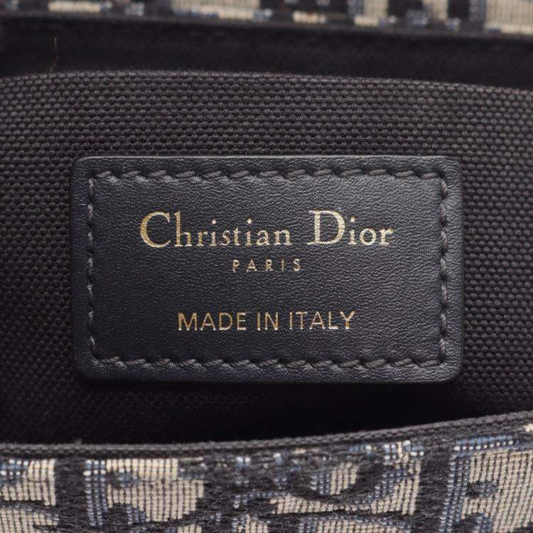 Pre Owned Christian Dior Dior 30 Montaigne Oblique Shoulder Bag Canvas And Leather Beige Navy Black