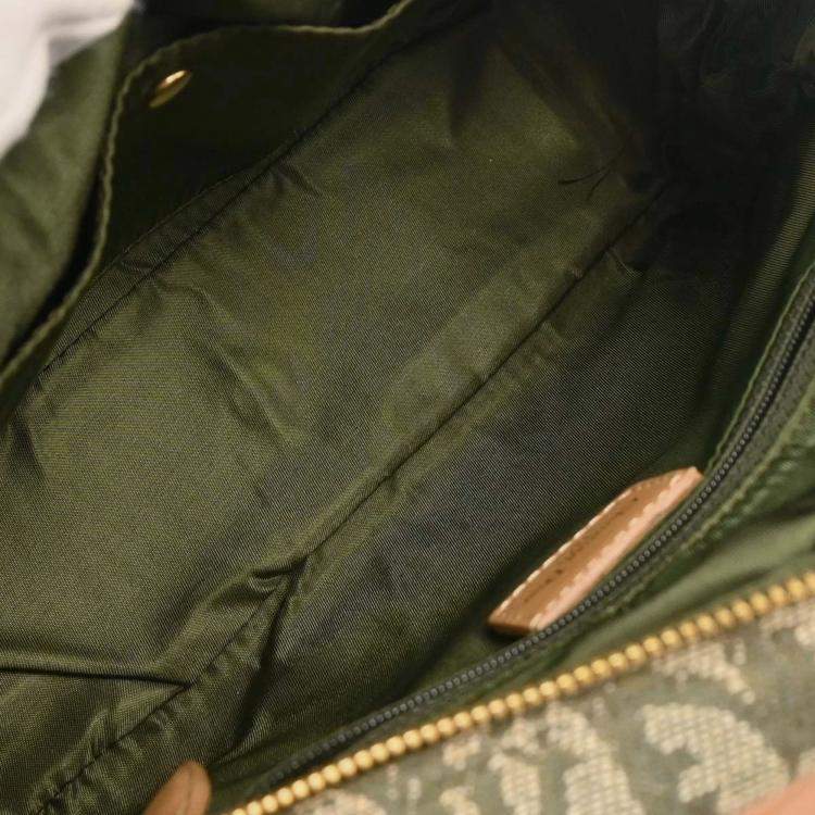 Pre Owned Christian Dior Green Double Saddle Trotter Handbag
