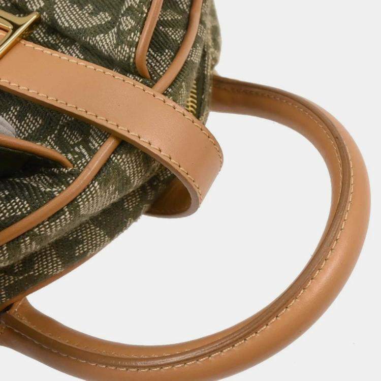 Pre Owned Christian Dior Green Double Saddle Trotter Handbag