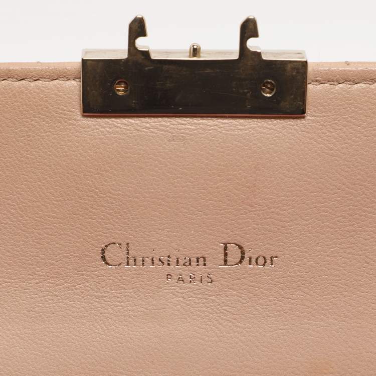Pre Owned Dior Beige Cannage Leather Miss Dior Promenade Wallet on Chain