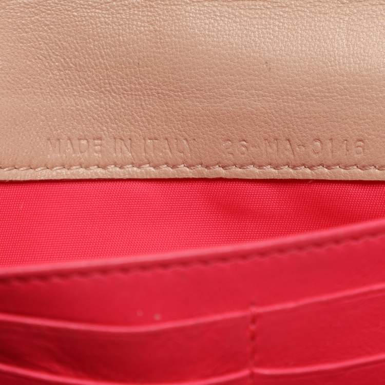 Pre Owned Dior Beige Cannage Leather Miss Dior Promenade Wallet on Chain