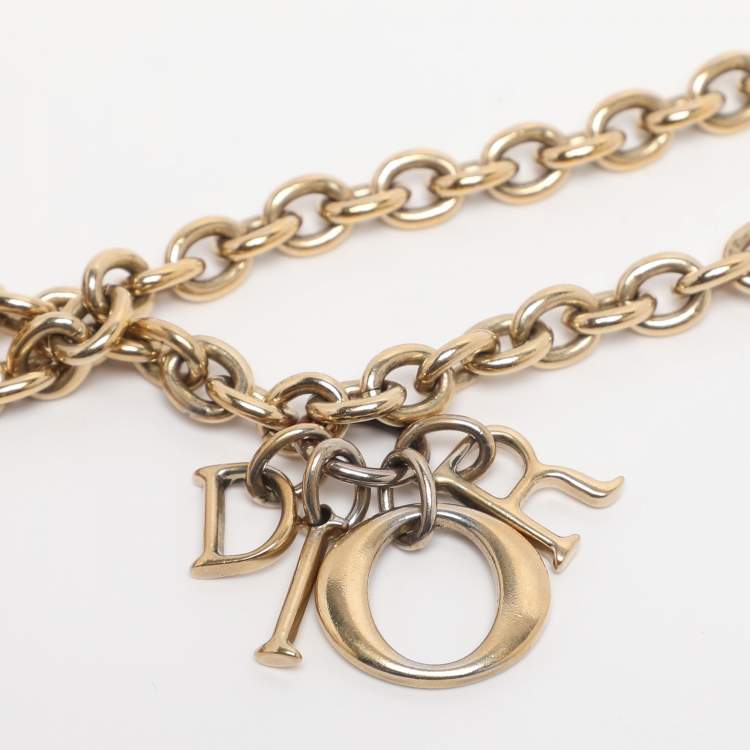 Pre Owned Dior Beige Cannage Leather Miss Dior Promenade Wallet on Chain