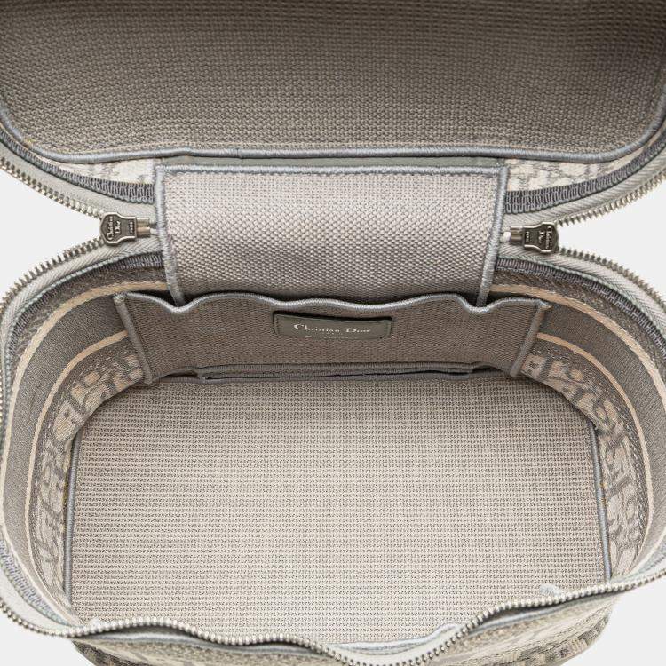 Pre Owned Dior Grey Oblique Canvas Diortravel Vanity Case
