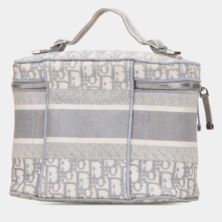 Pre Owned Dior Grey Oblique Canvas Diortravel Vanity Case