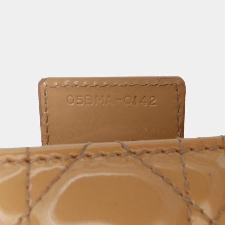 Pre Owned Dior Lady Dior Large Patent Leather Top Handle Bag