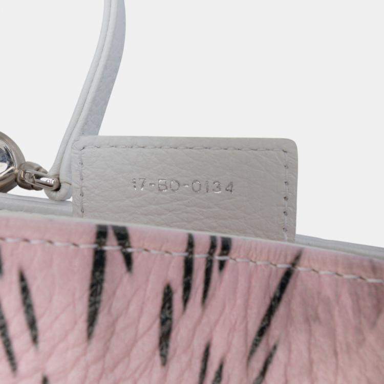 Pre Owned Dior Lady Dior Medium Multicolor Floral Print Deerskin Leather Top Handle Bag